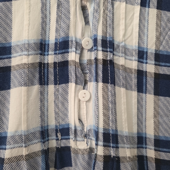Suzanne Betro Plaid Henley Top XL - Picture 5 of 7